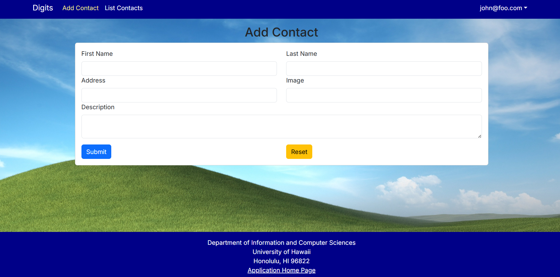 add contacts page